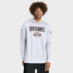 Sideline Pass Accuracy Dri-FIT Long Sleeve Hoodie T-Shirt - Cleveland Browns Hoodies