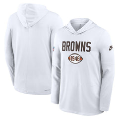 Sideline Pass Accuracy Dri-FIT Long Sleeve Hoodie T-Shirt - Cleveland Browns Hoodies