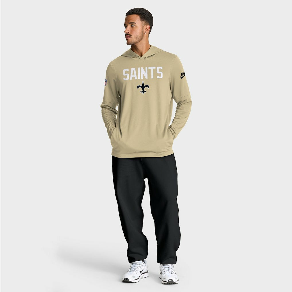 Sideline Pass Accuracy Dri-FIT Long Sleeve Hoodie T-Shirt - New Orleans Saints Hoodies