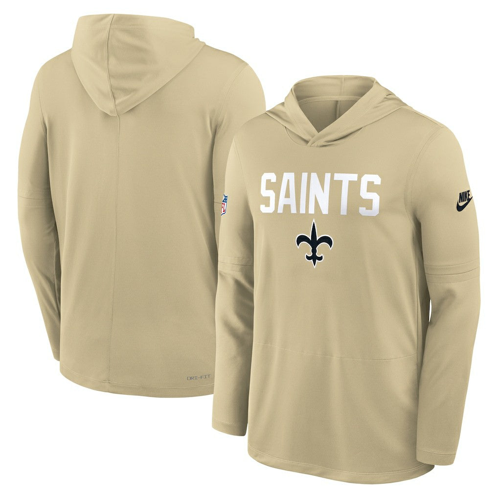 Sideline Pass Accuracy Dri-FIT Long Sleeve Hoodie T-Shirt - New Orleans Saints Hoodies