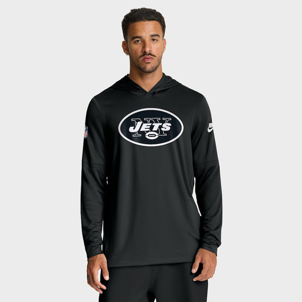 Sideline Pass Accuracy Dri-FIT Long Sleeve Hoodie T-Shirt - New York Jets Hoodies