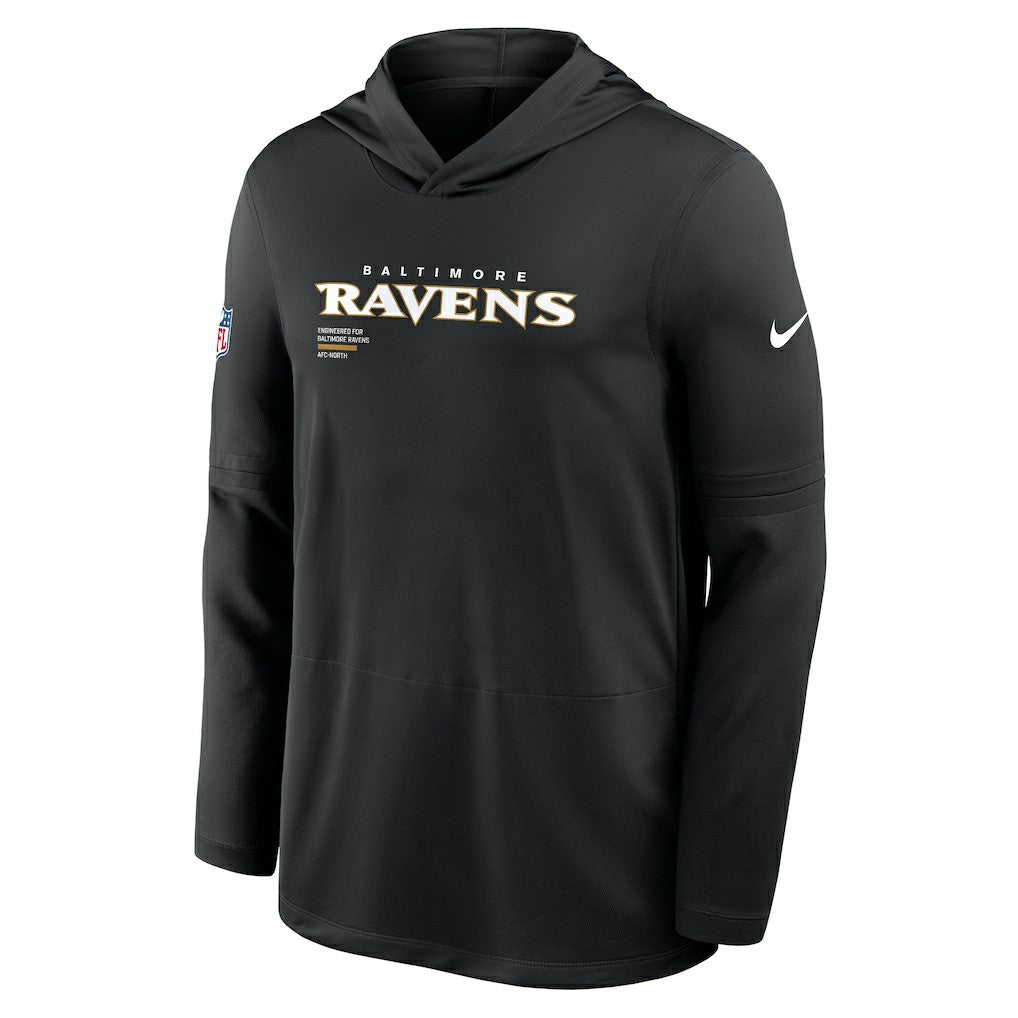 Sideline Pure Fury Performance Long Sleeve Hoodie T-Shirt - Baltimore Ravens Hoodies