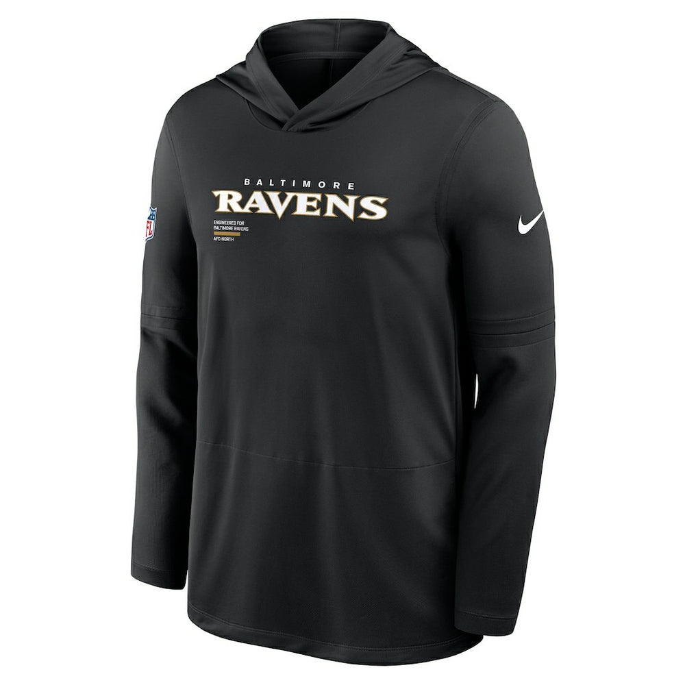 Sideline Pure Fury Performance Long Sleeve Hoodie T-Shirt - Baltimore Ravens Hoodies
