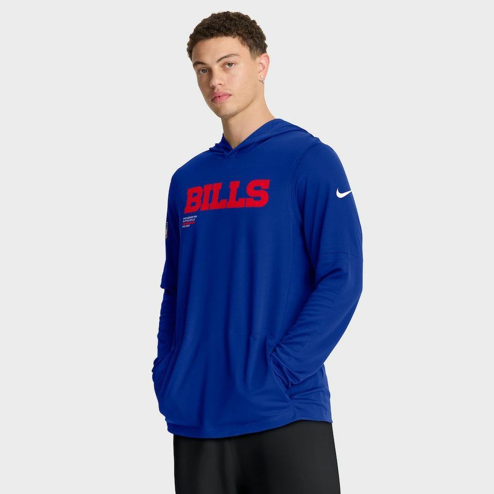 Sideline Pure Fury Performance Long Sleeve Hoodie T-Shirt - Buffalo Bills Hoodies