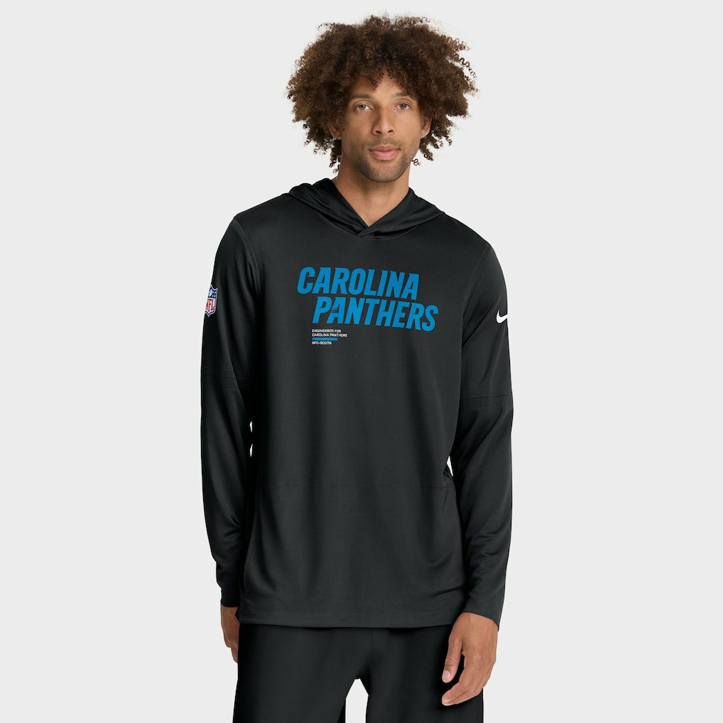 Sideline Pure Fury Performance Long Sleeve Hoodie T-Shirt - Carolina Panthers Hoodies