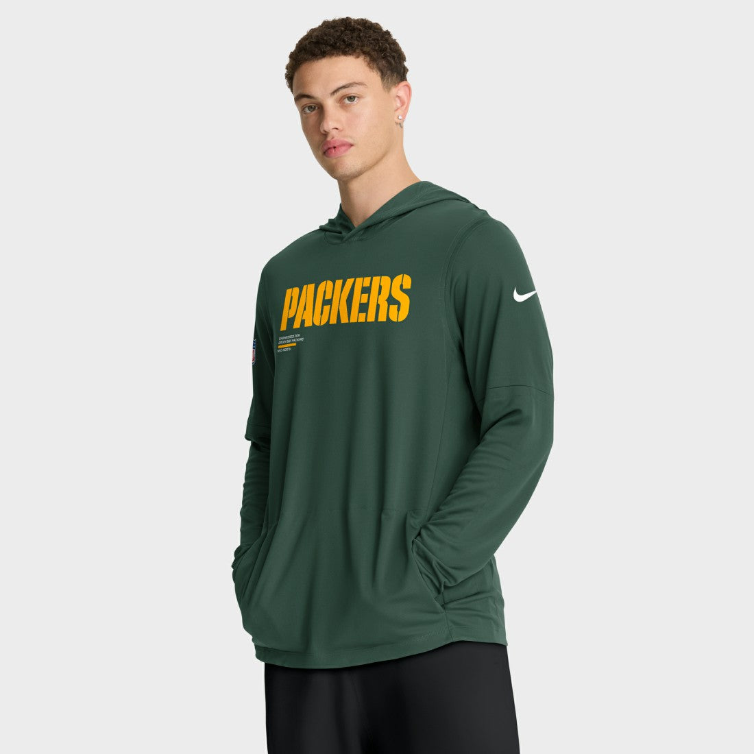 Sideline Pure Fury Performance Long Sleeve Hoodie T-Shirt - Green Bay Packers Hoodies
