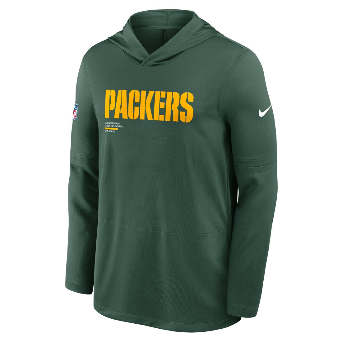 Sideline Pure Fury Performance Long Sleeve Hoodie T-Shirt - Green Bay Packers Hoodies