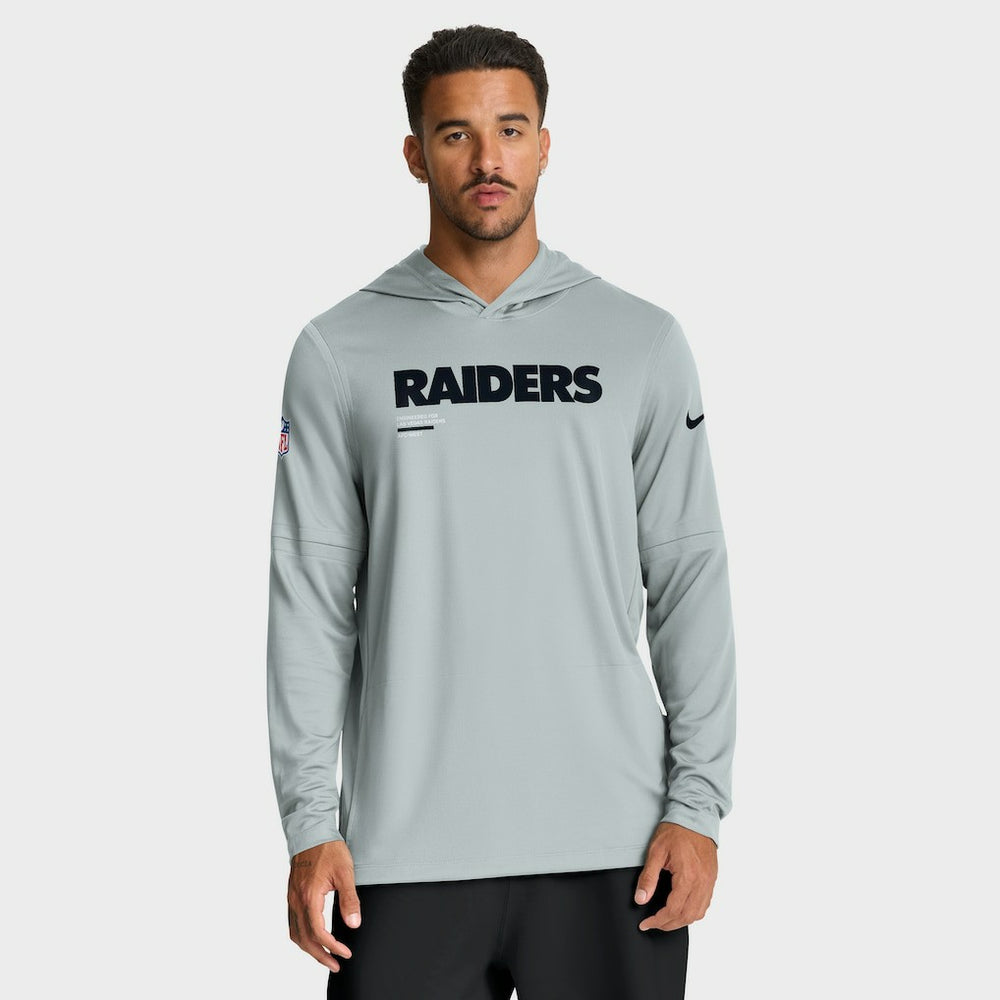 Sideline Pure Fury Performance Long Sleeve Hoodie T-Shirt - Las Vegas Raiders Hoodies