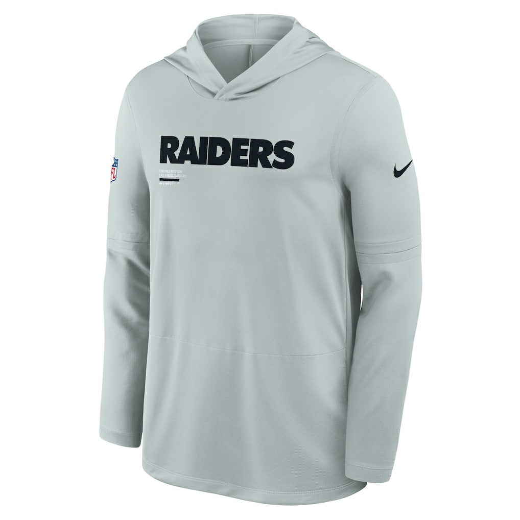 Sideline Pure Fury Performance Long Sleeve Hoodie T-Shirt - Las Vegas Raiders Hoodies