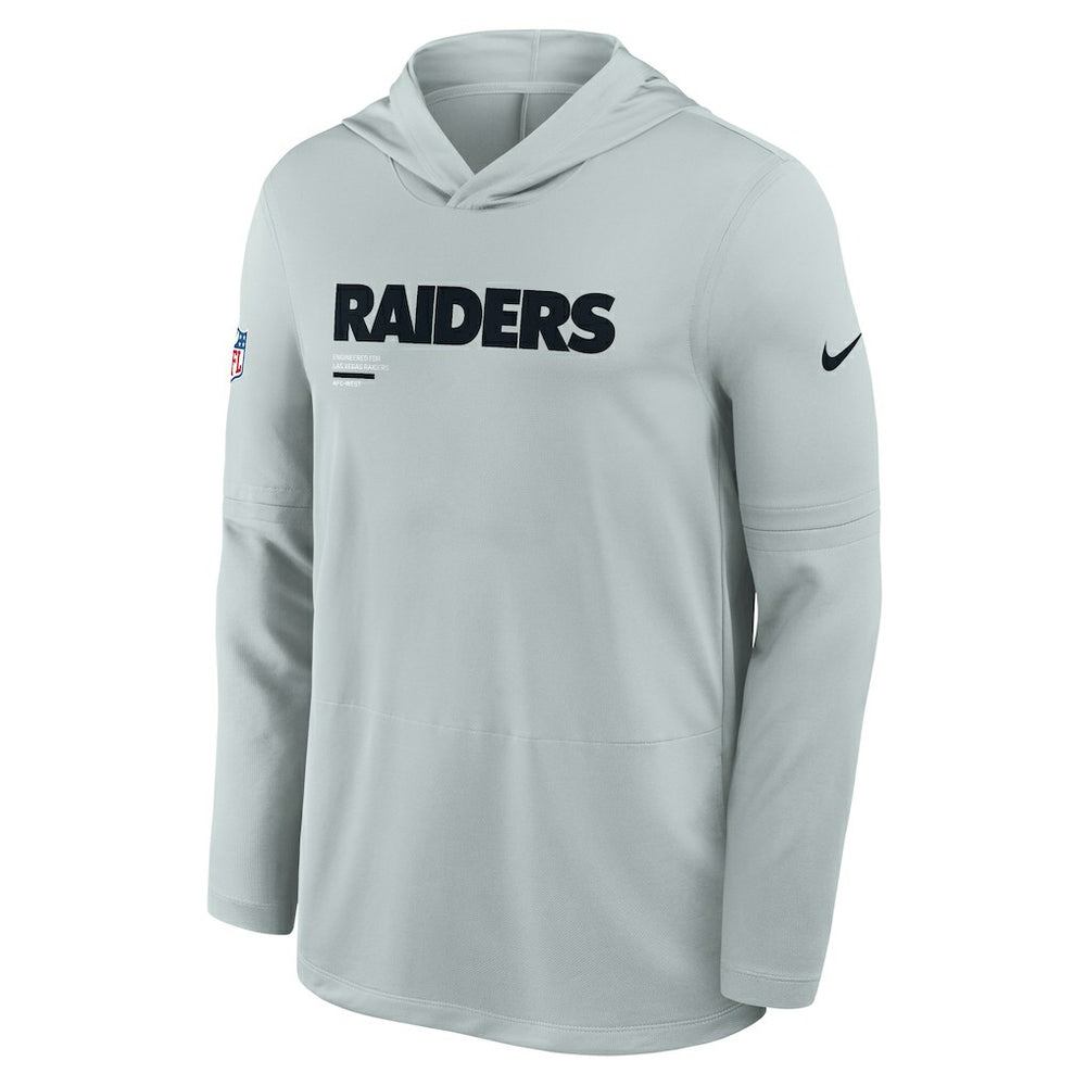 Sideline Pure Fury Performance Long Sleeve Hoodie T-Shirt - Las Vegas Raiders Hoodies