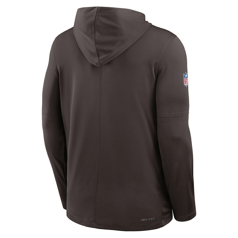 Sideline Pure Fury Performance Long Sleeve Hoodie T-Shirt - Cleveland Browns Hoodies