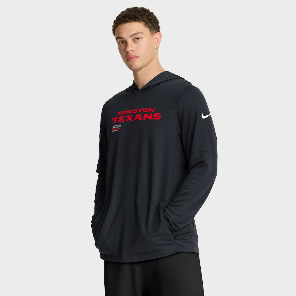 Sideline Pure Fury Performance Long Sleeve Hoodie T-Shirt - Houston Texans Hoodies