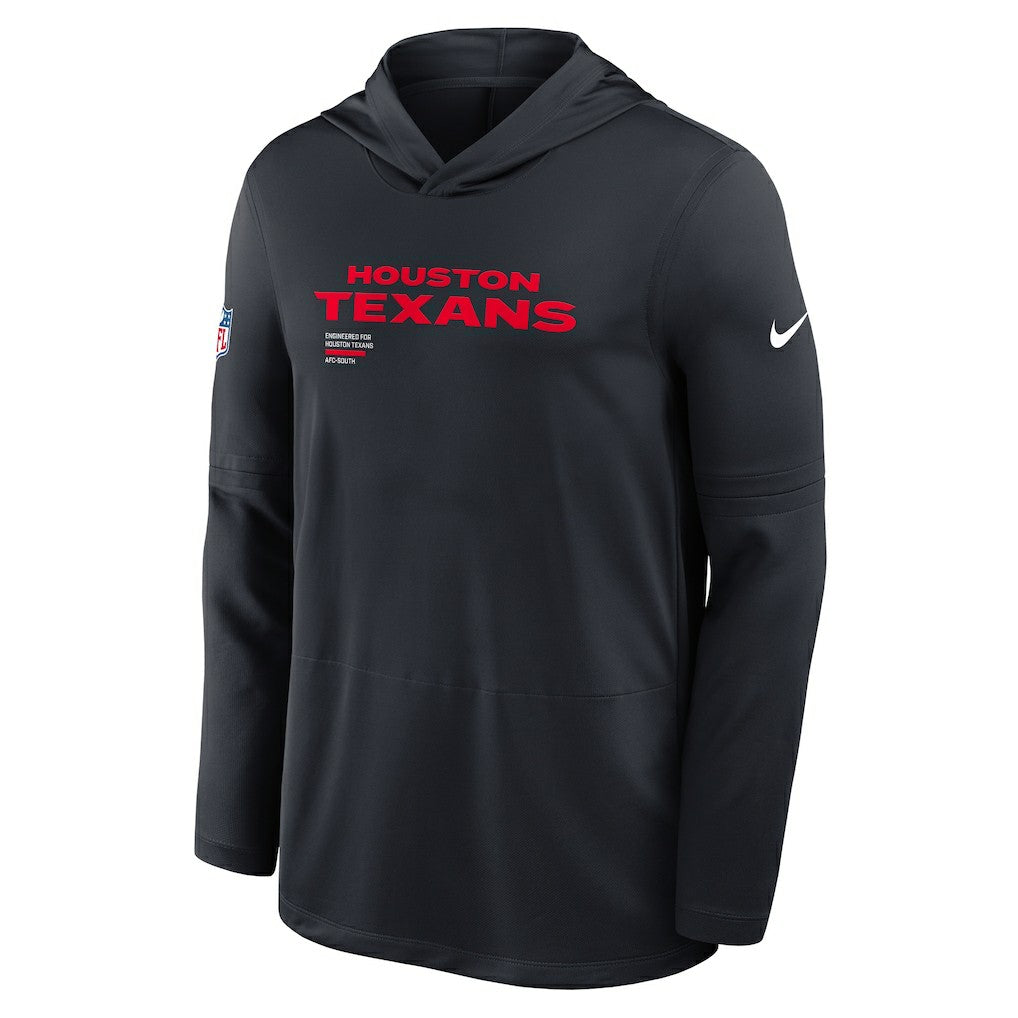 Sideline Pure Fury Performance Long Sleeve Hoodie T-Shirt - Houston Texans Hoodies