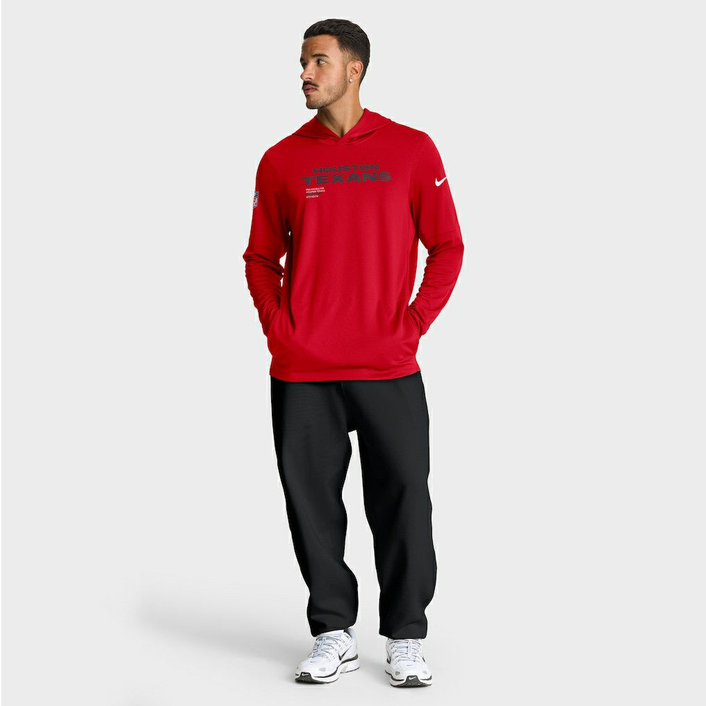 Sideline Pure Fury Performance Long Sleeve Hoodie T-Shirt - Houston Texans Hoodies