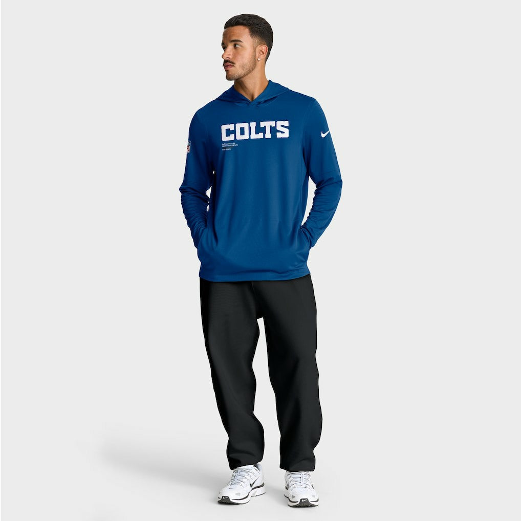 Sideline Pure Fury Performance Long Sleeve Hoodie T-Shirt - Indianapolis Colts Hoodies