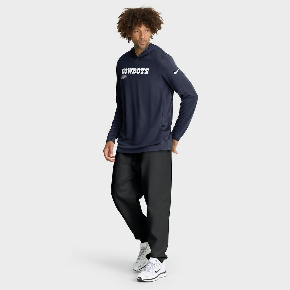 Sideline Pure Fury Performance Long Sleeve Hoodie T-Shirt - Dallas Cowboys Hoodies