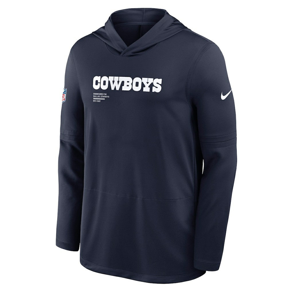 Sideline Pure Fury Performance Long Sleeve Hoodie T-Shirt - Dallas Cowboys Hoodies