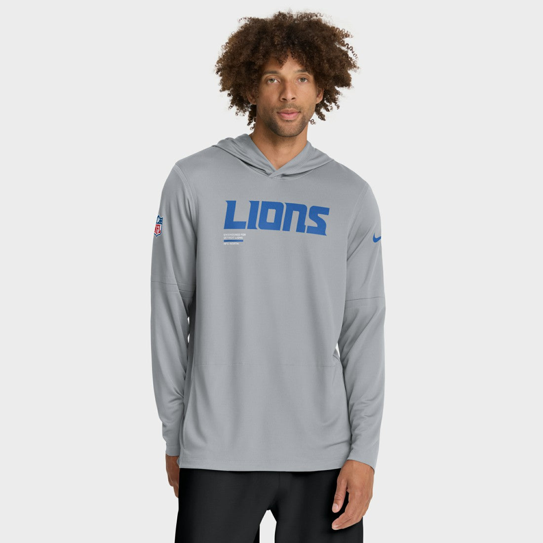 Sideline Pure Fury Performance Long Sleeve Hoodie T-Shirt - Detroit Lions Hoodies