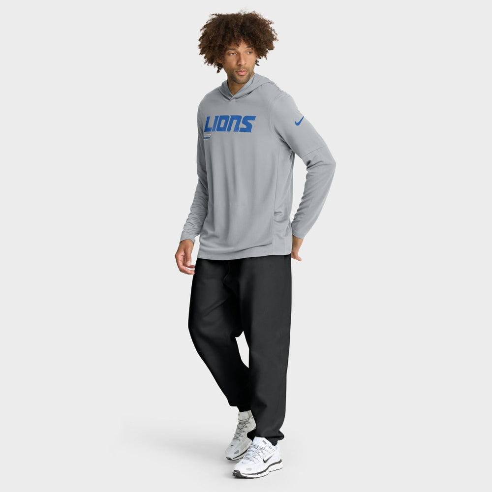 Sideline Pure Fury Performance Long Sleeve Hoodie T-Shirt - Detroit Lions Hoodies
