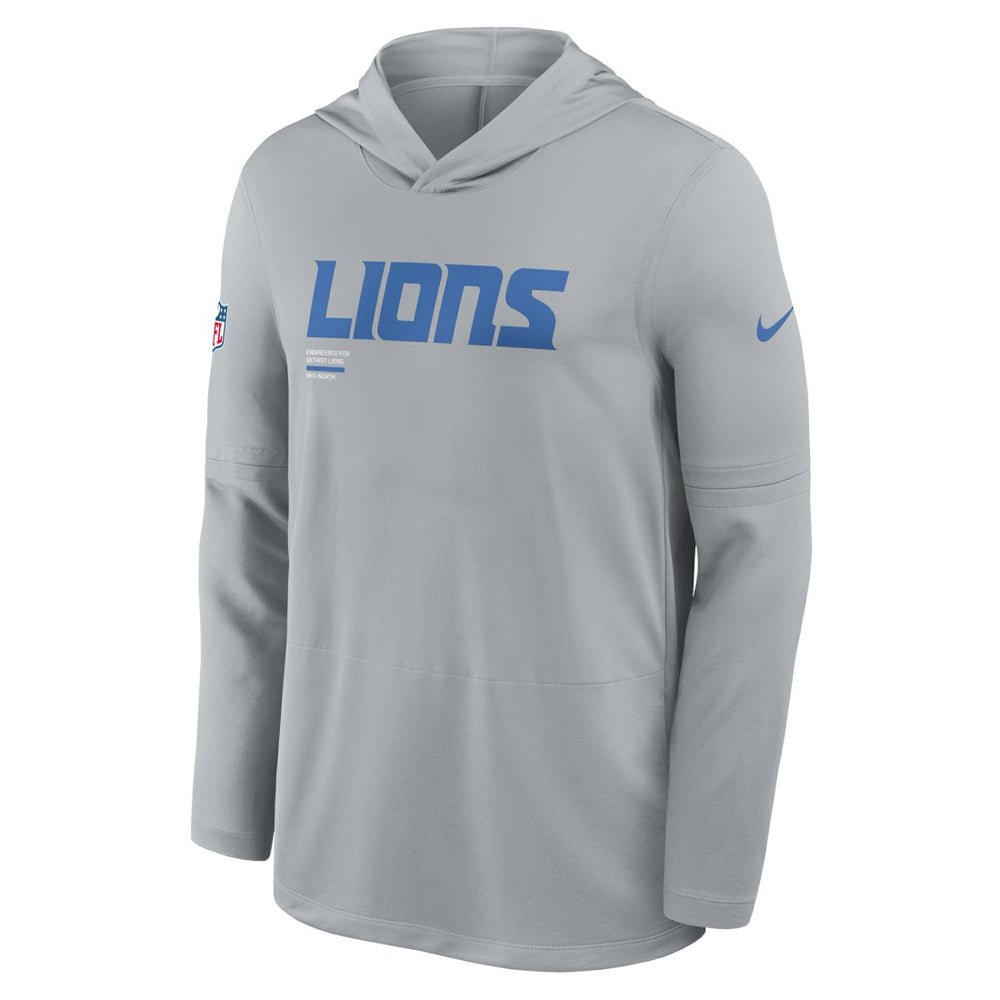 Sideline Pure Fury Performance Long Sleeve Hoodie T-Shirt - Detroit Lions Hoodies
