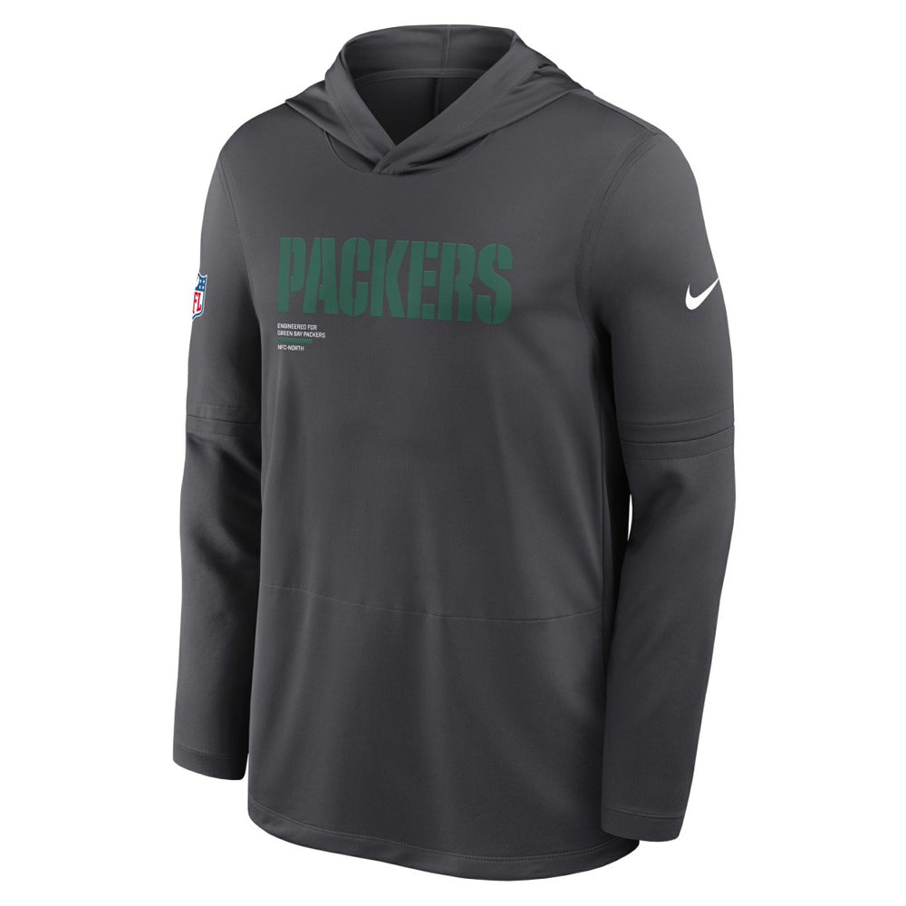 Sideline Pure Fury Performance Long Sleeve Hoodie T-Shirt - Green Bay Packers Hoodies