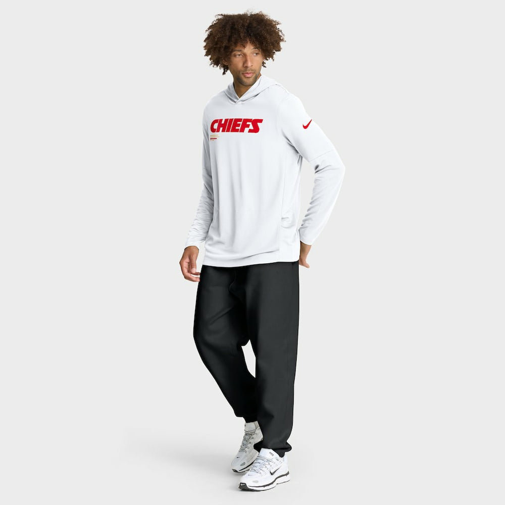 Sideline Pure Fury Performance Long Sleeve Hoodie T-Shirt - Kansas City Chiefs Hoodies