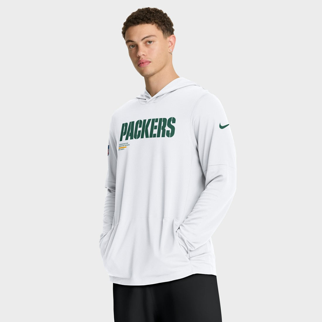 Sideline Pure Fury Performance Long Sleeve Hoodie T-Shirt - Green Bay Packers Hoodies