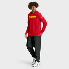 Sideline Pure Fury Performance Long Sleeve Hoodie T-Shirt - Kansas City Chiefs Hoodies