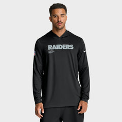 Sideline Pure Fury Performance Long Sleeve Hoodie T-Shirt - Las Vegas Raiders Hoodies