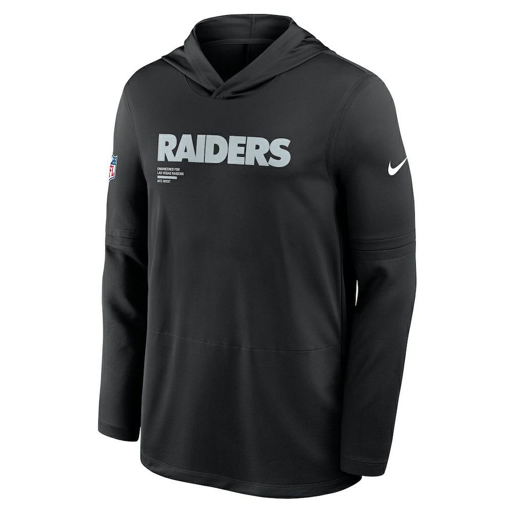 Sideline Pure Fury Performance Long Sleeve Hoodie T-Shirt - Las Vegas Raiders Hoodies
