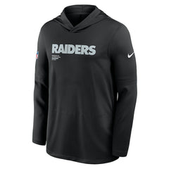 Sideline Pure Fury Performance Long Sleeve Hoodie T-Shirt - Las Vegas Raiders Hoodies