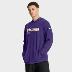 Sideline Pure Fury Performance Long Sleeve Hoodie T-Shirt - Minnesota Vikings Hoodies