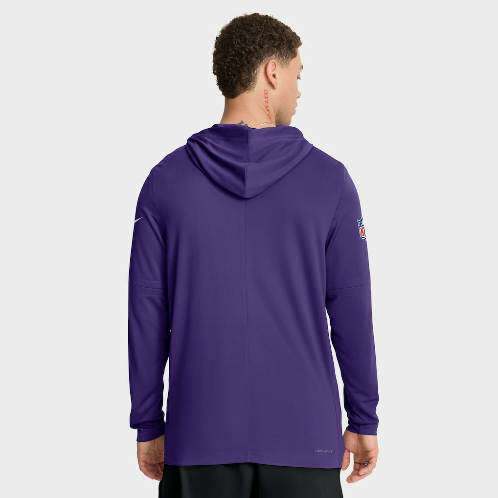 Sideline Pure Fury Performance Long Sleeve Hoodie T-Shirt - Minnesota Vikings Hoodies