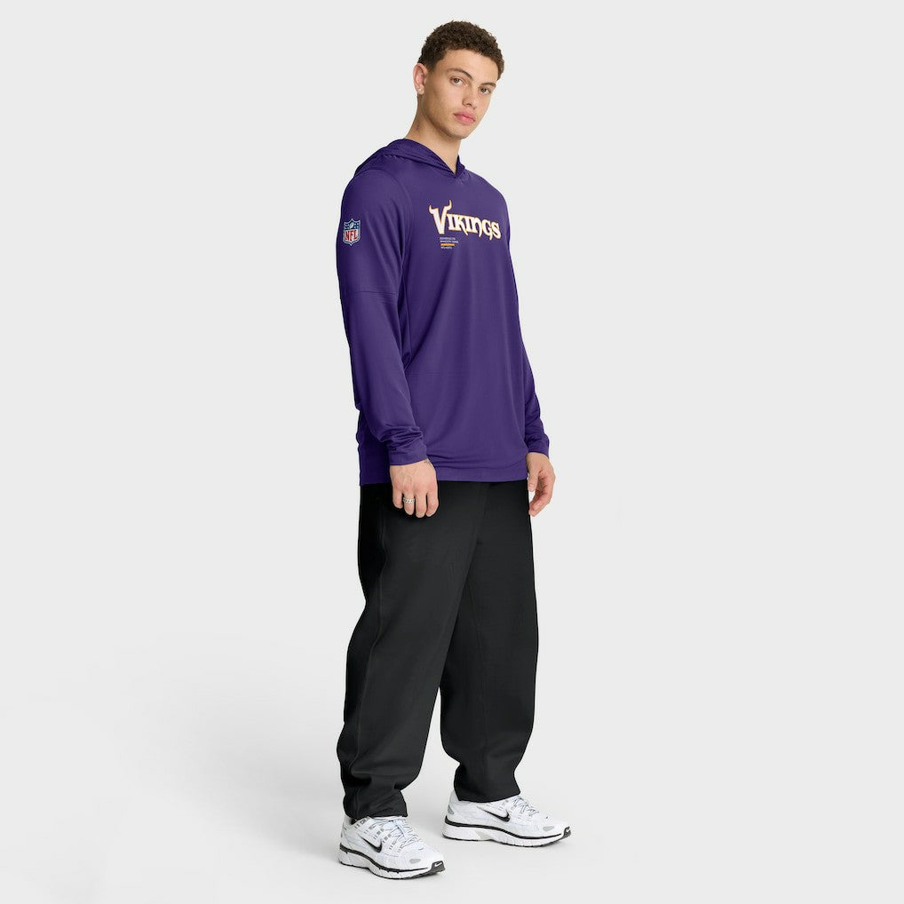 Sideline Pure Fury Performance Long Sleeve Hoodie T-Shirt - Minnesota Vikings Hoodies