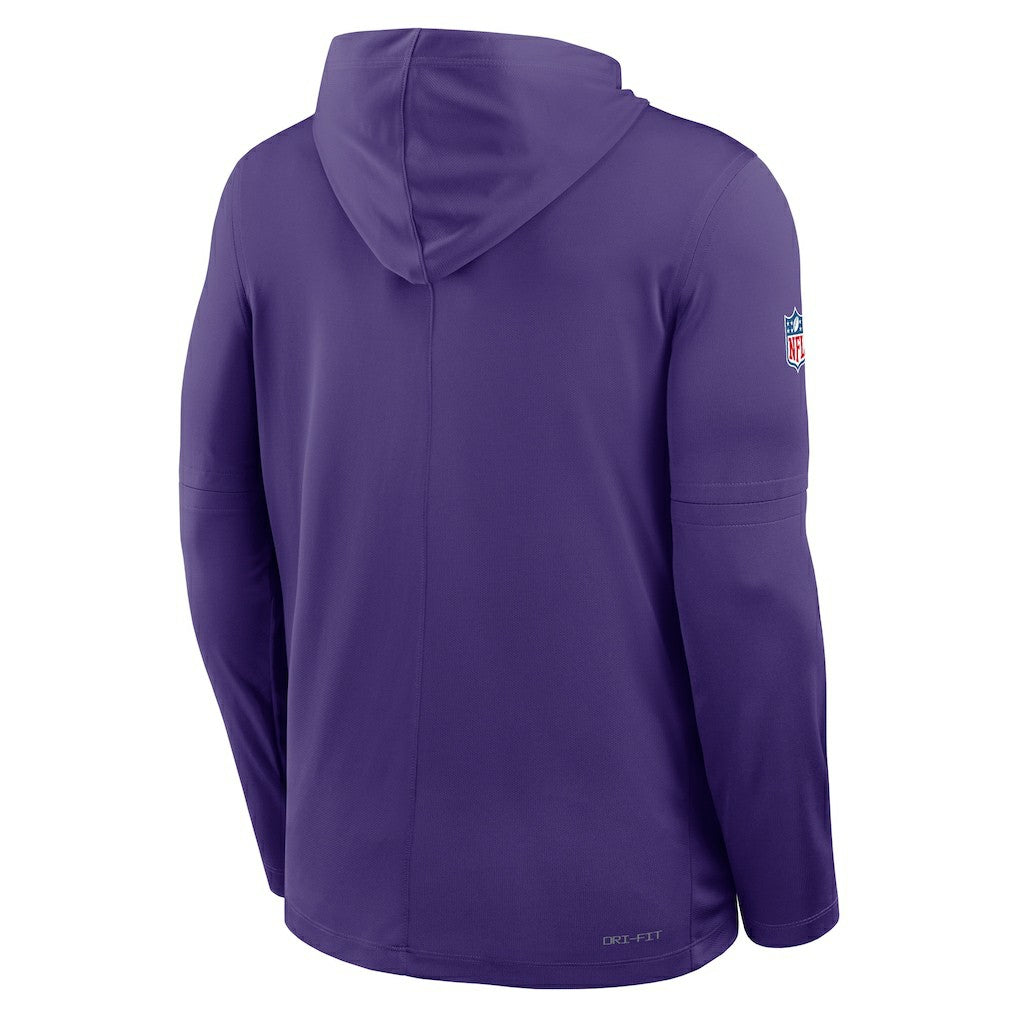 Sideline Pure Fury Performance Long Sleeve Hoodie T-Shirt - Minnesota Vikings Hoodies