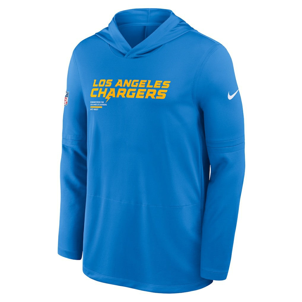 Sideline Pure Fury Performance Long Sleeve Hoodie T-Shirt - Los Angeles Chargers Hoodies