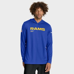 Sideline Pure Fury Performance Long Sleeve Hoodie T-Shirt - Los Angeles Rams Hoodies