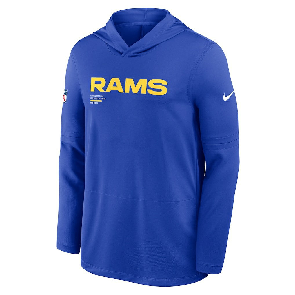 Sideline Pure Fury Performance Long Sleeve Hoodie T-Shirt - Los Angeles Rams Hoodies