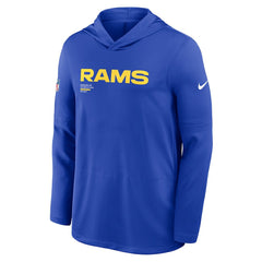 Sideline Pure Fury Performance Long Sleeve Hoodie T-Shirt - Los Angeles Rams Hoodies