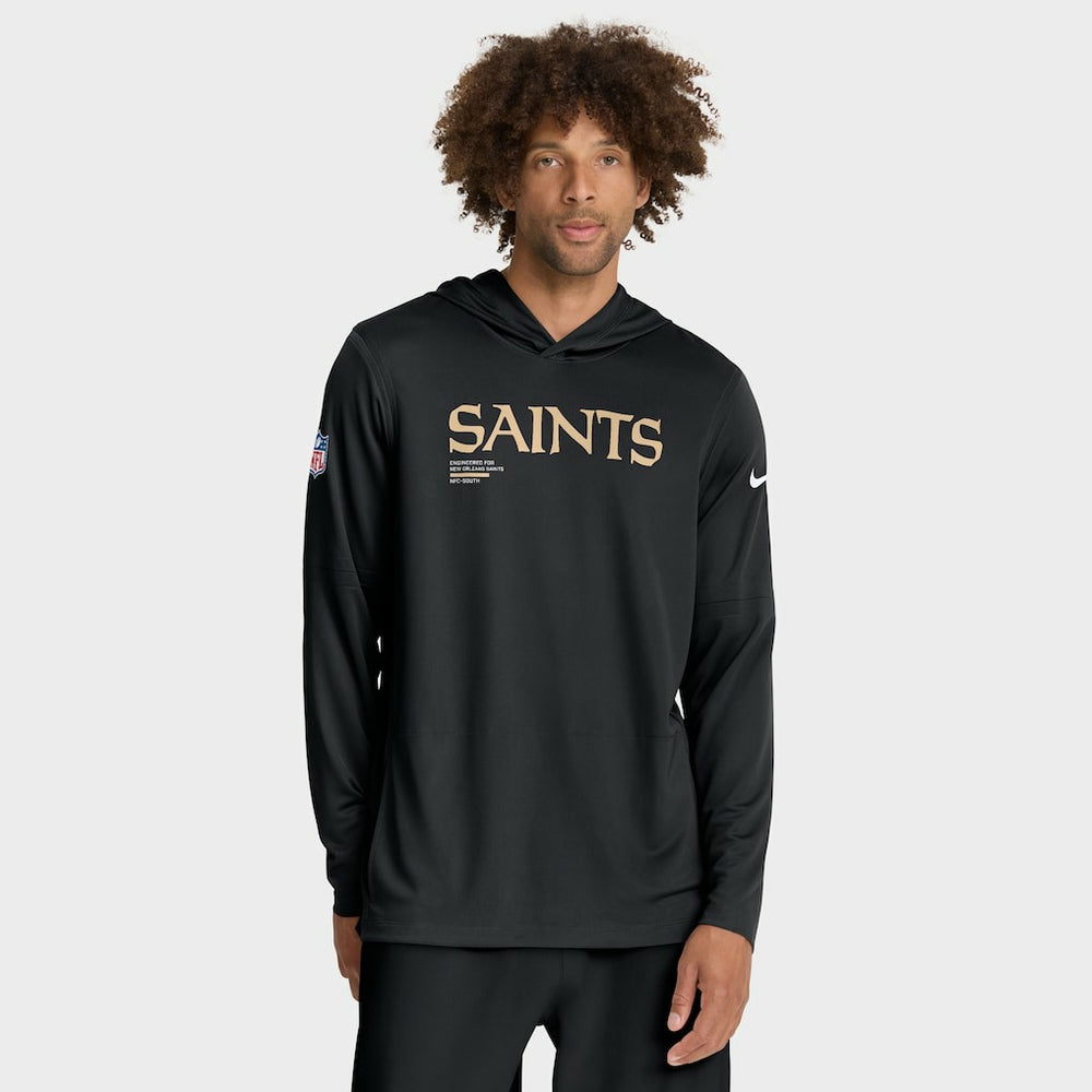 Sideline Pure Fury Performance Long Sleeve Hoodie T-Shirt - New Orleans Saints Hoodies