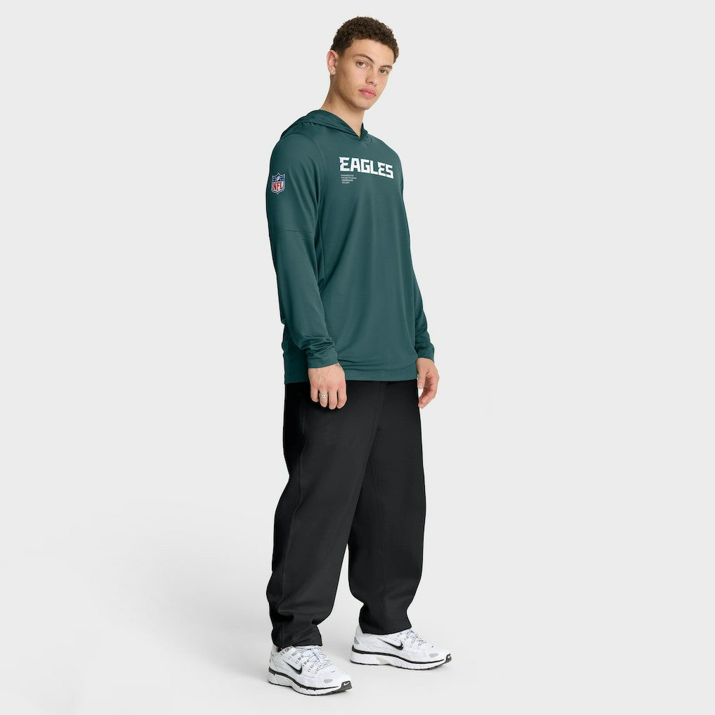 Sideline Pure Fury Performance Long Sleeve Hoodie T-Shirt - Philadelphia Eagles Hoodies