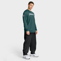 Sideline Pure Fury Performance Long Sleeve Hoodie T-Shirt - Philadelphia Eagles Hoodies