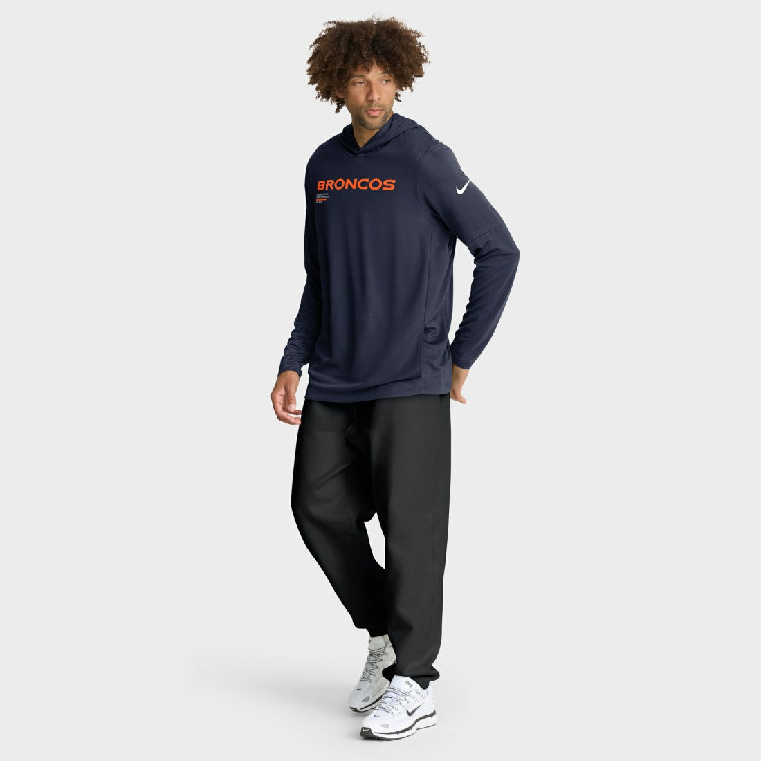 Sideline Pure Fury Performance Long Sleeve Hoodie T-Shirt - Denver Broncos Hoodies
