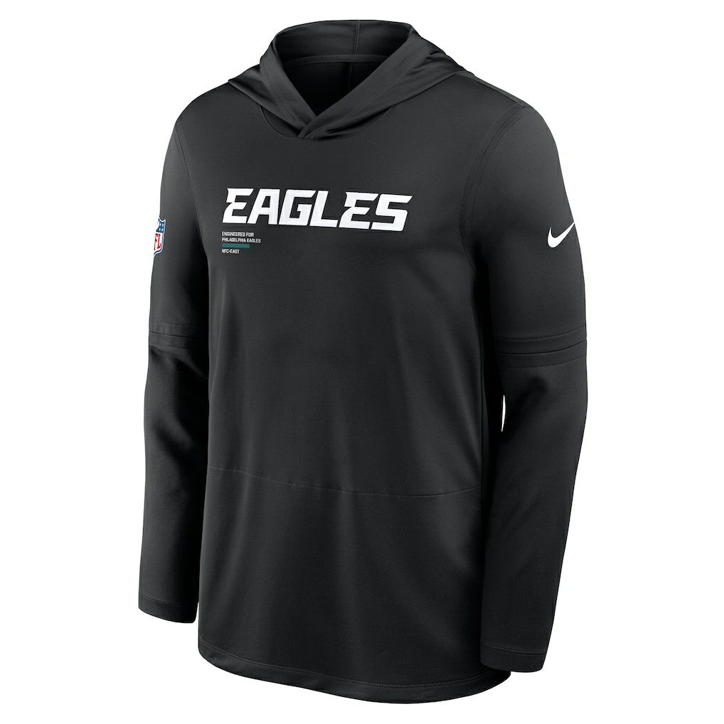 Sideline Pure Fury Performance Long Sleeve Hoodie T-Shirt - Philadelphia Eagles Hoodies