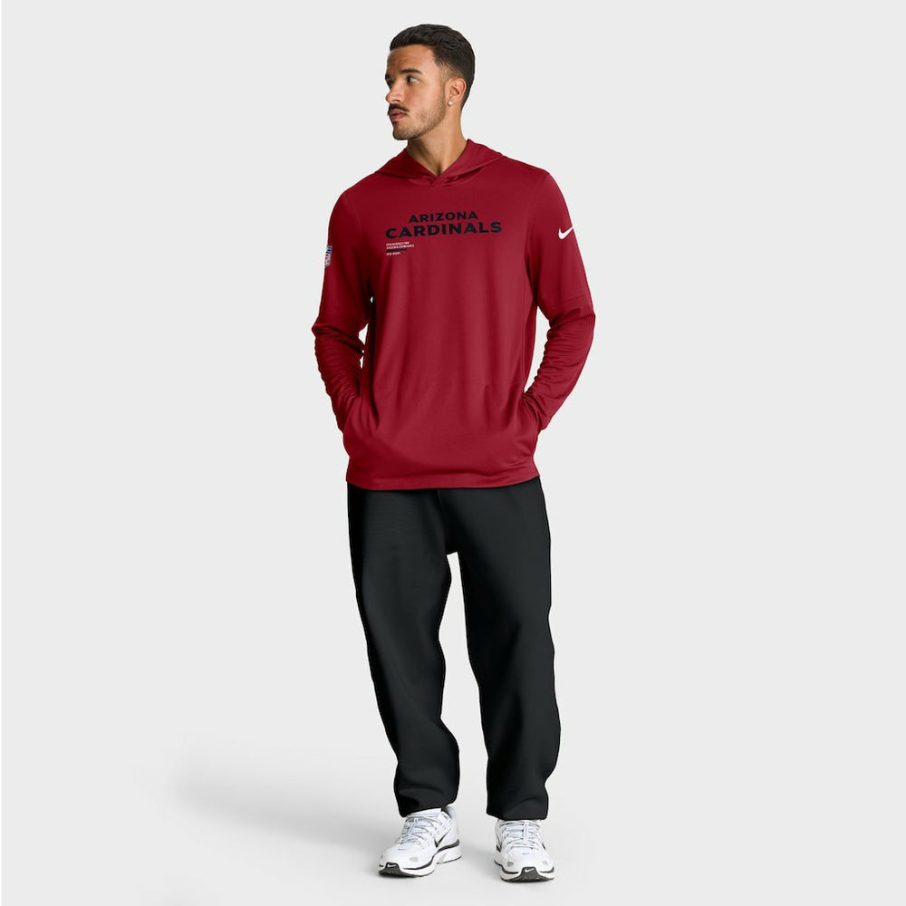 Sideline Pure Fury Performance Long Sleeve Hoodie T-Shirt - Arizona Cardinals Hoodies