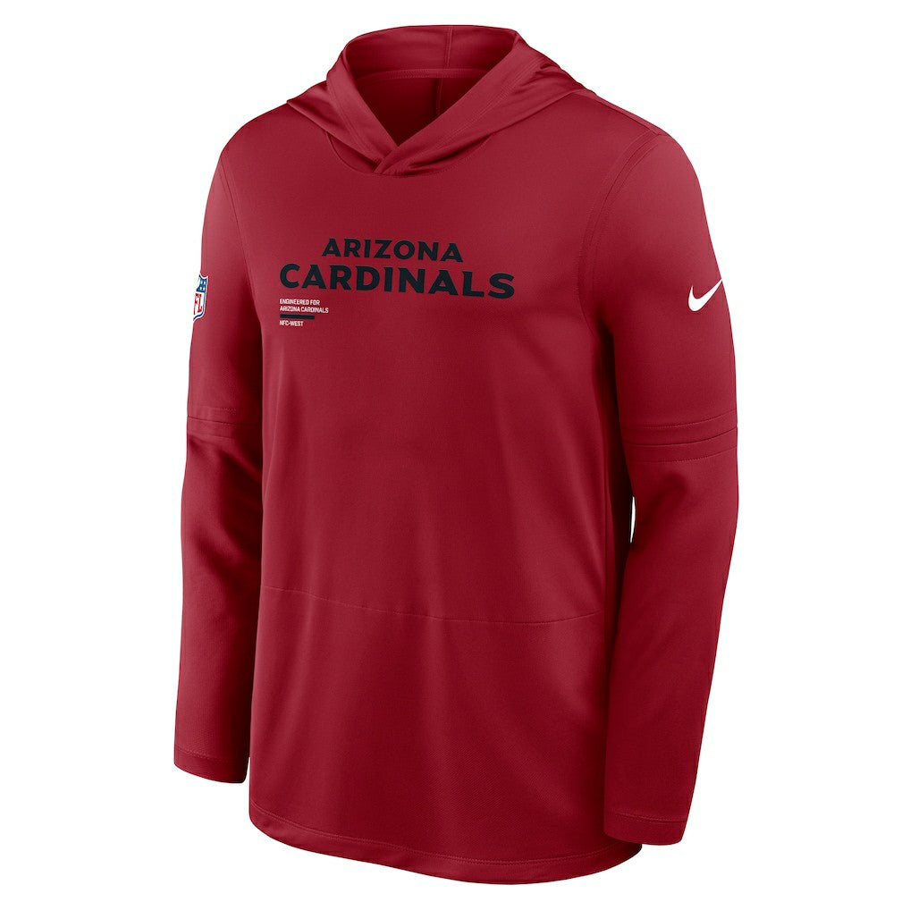 Sideline Pure Fury Performance Long Sleeve Hoodie T-Shirt - Arizona Cardinals Hoodies