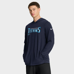 Sideline Pure Fury Performance Long Sleeve Hoodie T-Shirt - Tennessee Titans Hoodies