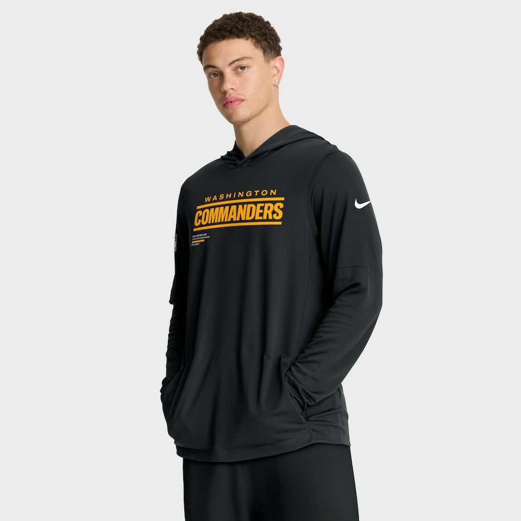 Sideline Pure Fury Performance Long Sleeve Hoodie T-Shirt - Washington Commanders Hoodies
