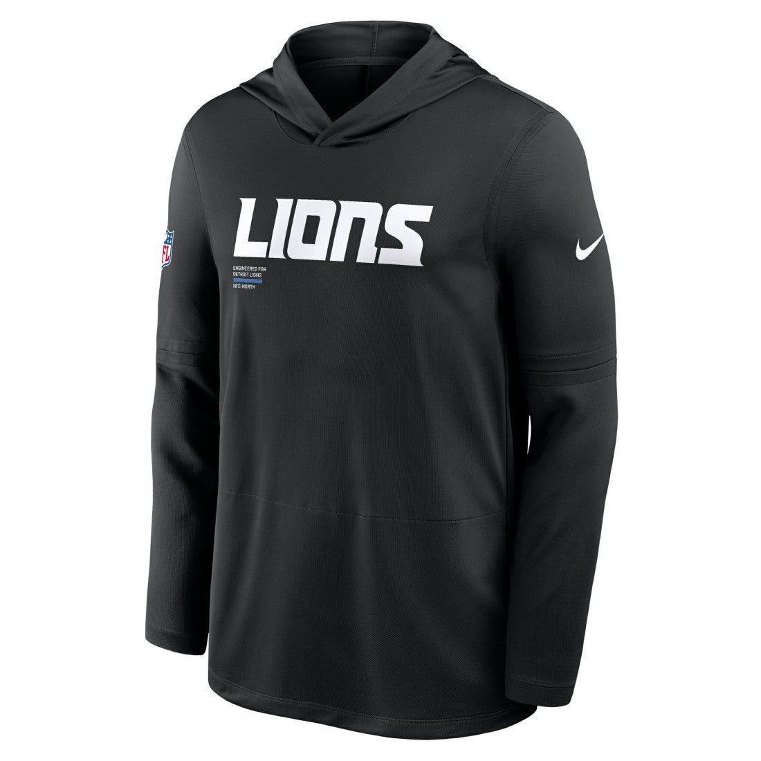 Sideline Pure Fury Performance Long Sleeve Hoodie T-Shirt - Detroit Lions Hoodies