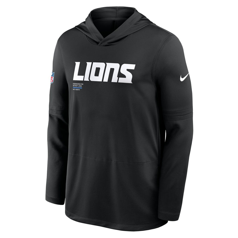 Sideline Pure Fury Performance Long Sleeve Hoodie T-Shirt - Detroit Lions Hoodies